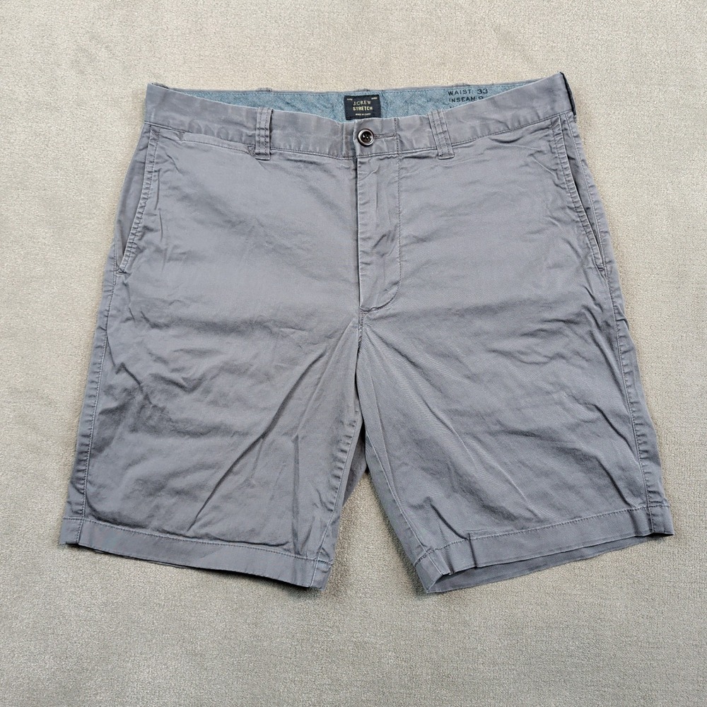 J.Crew Classic Stretch Chino Shorts 33 Gray 9 Inch Inseam Preppy Quiet Luxury — photo 2